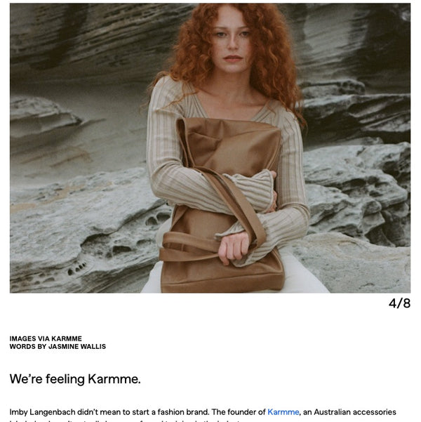 KARMME feature in Fashion Journal, How one Australian Woman accidentally started a fashion label