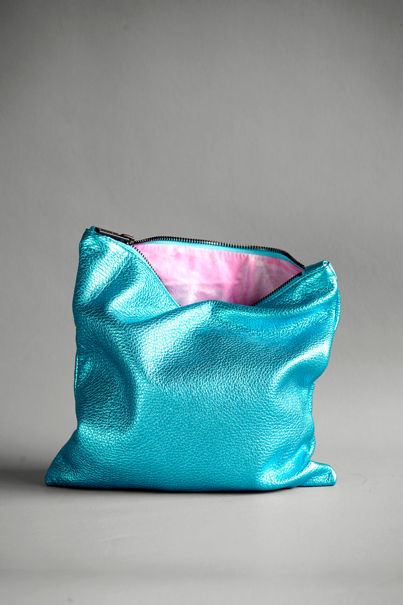 Aqua blue outlet clutch bag