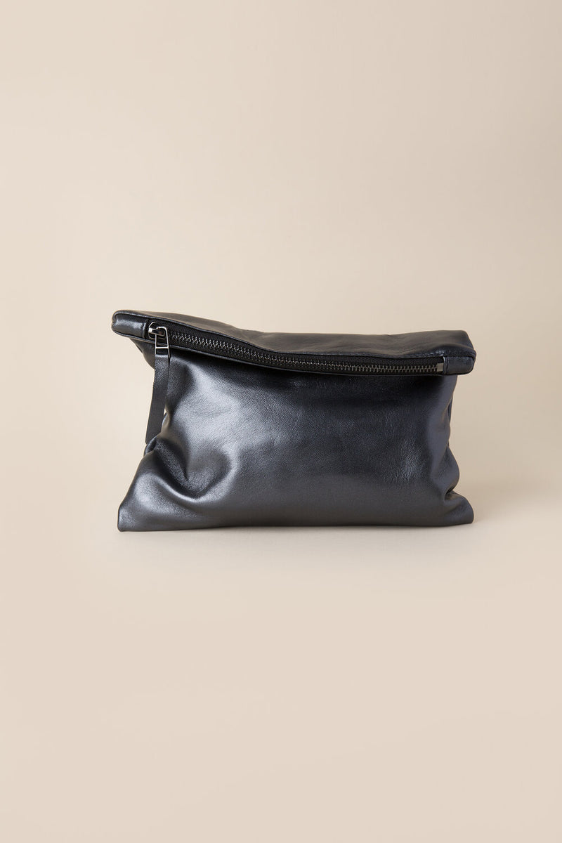 Brooke Clutch | Gunmetal Navy